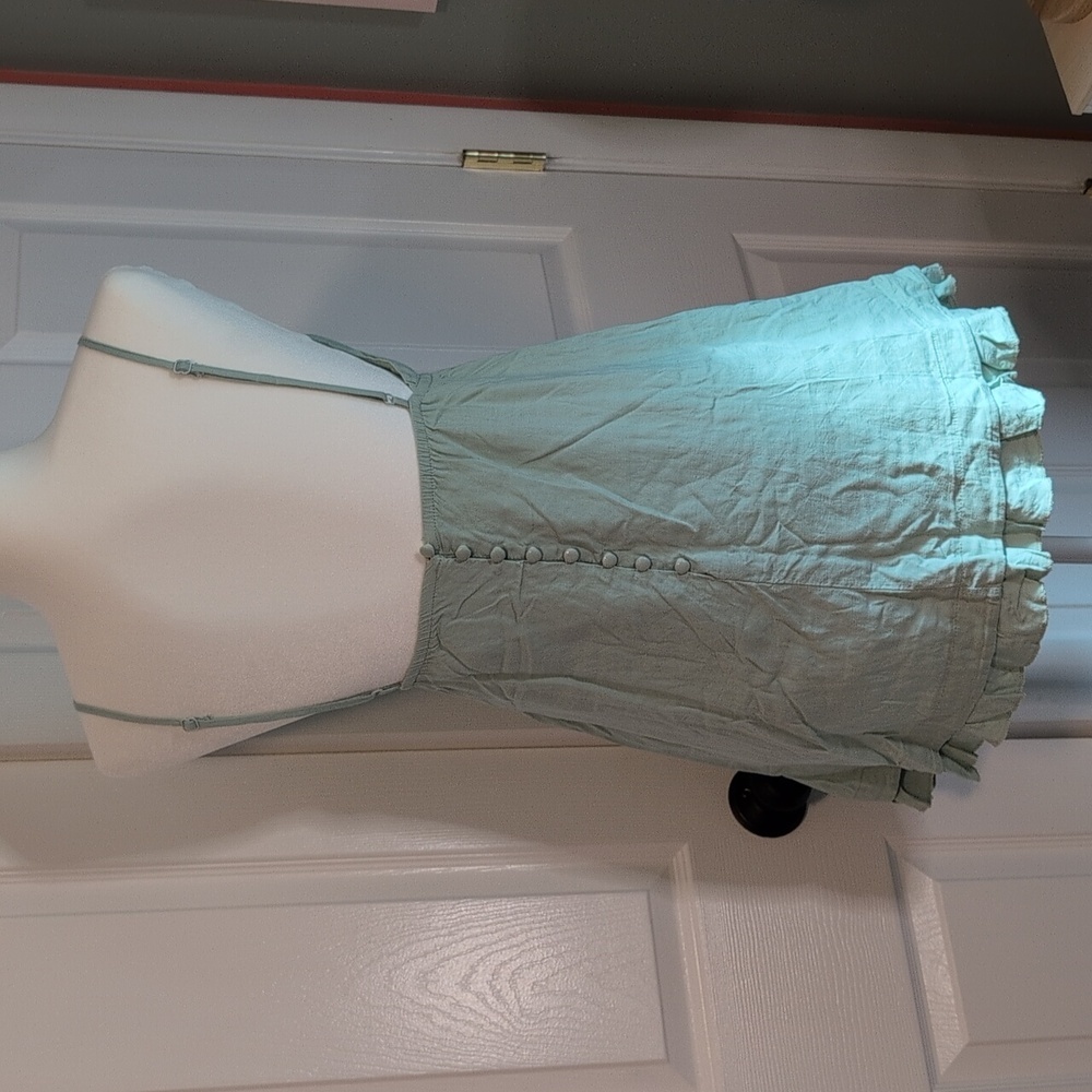 Princess Polly Sage Green Mini Babydoll Dress Size 4 - Picture 3 of 11